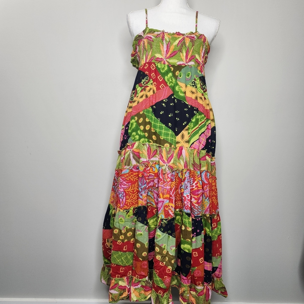 Jane Ashley Colorful Patchwork Teired Sundress 10… - image 10